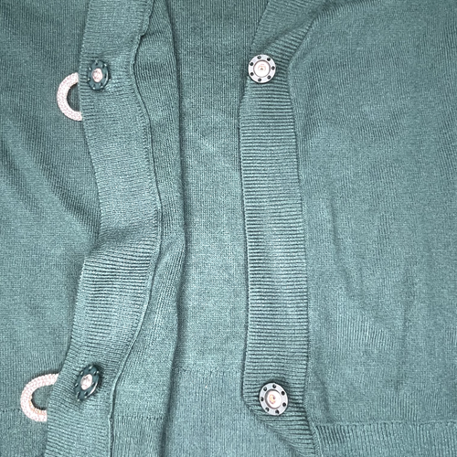 Express Size XL Women Cardigan Sweater Button Long Sleeve Christmas Bow Green - Picture 12 of 13