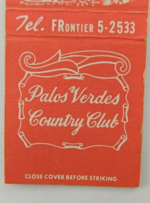 Palos Verdes Country Club Vintage Matchbook Cover