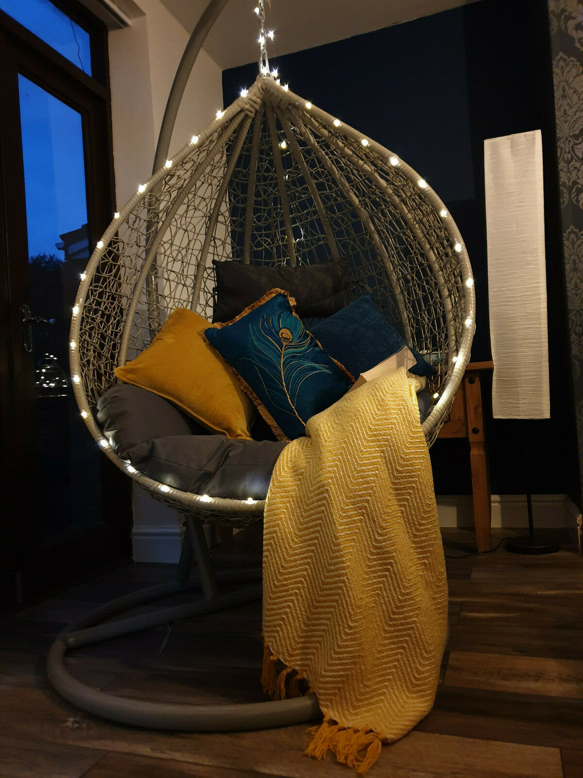 SALE!!!XL Luxury Rattan swing hanging egg chair eBay