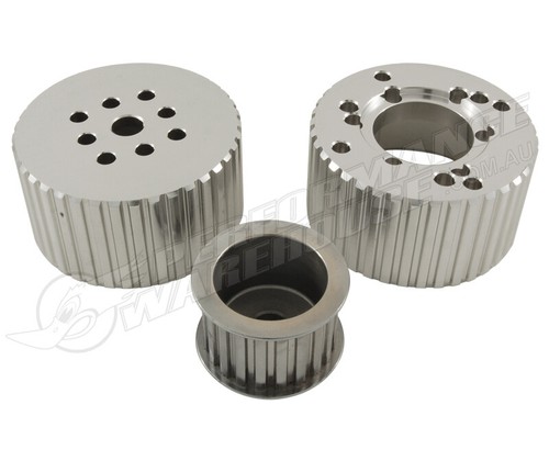 SBC BLOQUE PEQUEÑO CHEV CORTO WP GILMER KIT DE ACCIONAMIENTO PLATEADO BILLET ALUMINIO CON CINTURÓN - Imagen 3 de 3