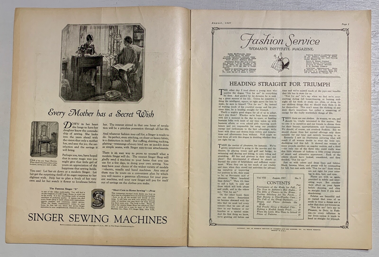Fashion Service Magazine Alice Seipp Cover Art 1927 August | eBay