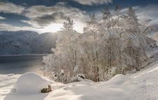 Landscape nature winter Custom Gaming Mat Desk