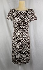 J. Crew V-Back Dress in Giraffe Printed Bi-Stretch Lined Cotton Sheath Dress 4