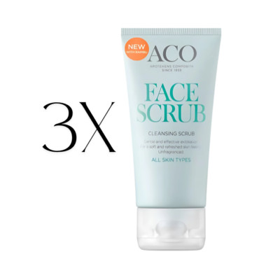 3pcs ACO Face Cleansing Scrub 50 ml   Gentle Exfoliation for Radiant Skin