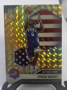 Tyrese Maxey 2020-21 Mosaic National Pride Reactive Yellow Prizm #259 76ers