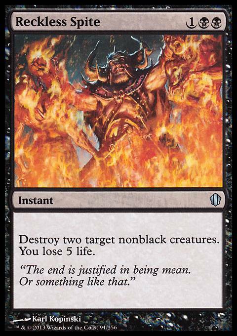 Magic the Gathering MTG Reckless Spite (91) Commander 2013   LP