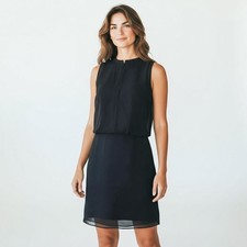 Banana Republic Black Sheath Mini Dress Sleeveless Crew Neck