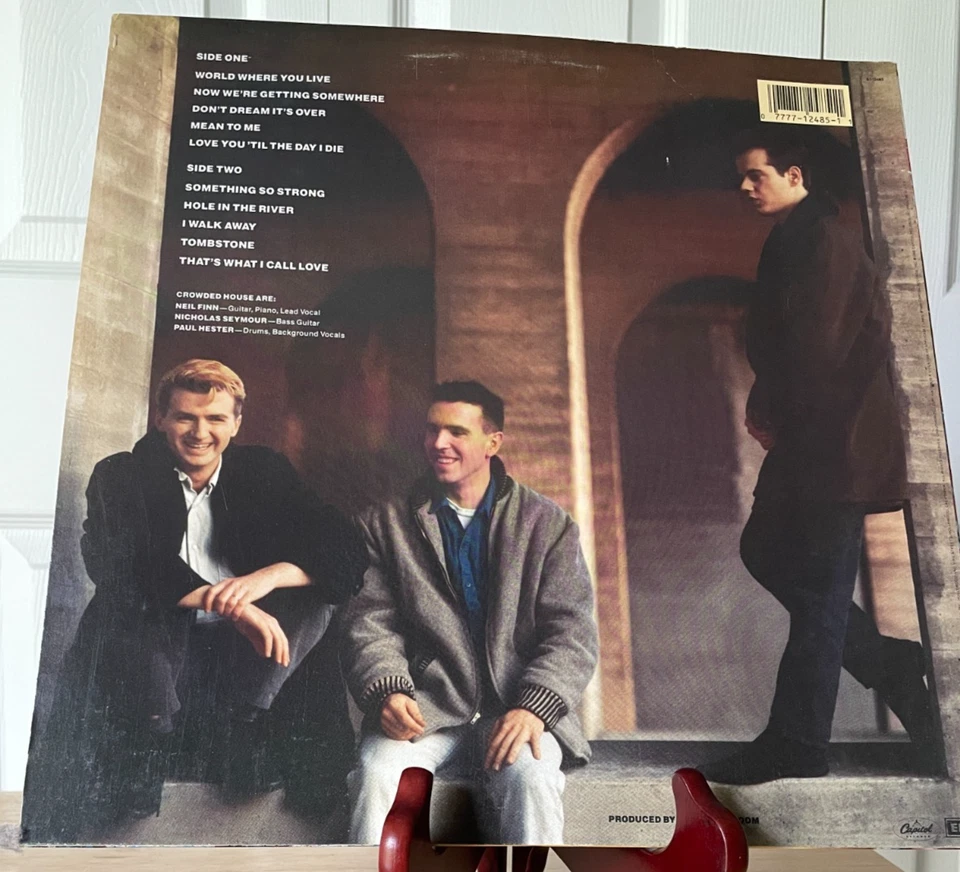 Crowded House Vinyl Record S/T LP, Capitol Records – ST-12485, 1986, Split Enz - Image 2 of 4