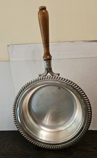 Vintage 1883 F.B. Rogers Silver Co. Silverplate Chafing Pan with Wooden Handle