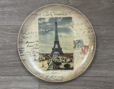 PARIS EIFFEL TOWER Themed Collectable Plate Stoneware Colorful 9 1/2'' Decor