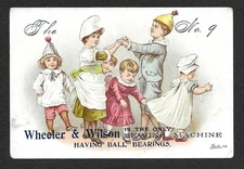 Victorian Trading Card - Wheeler-Wilson - "Children playing London Bridge" (1E4)