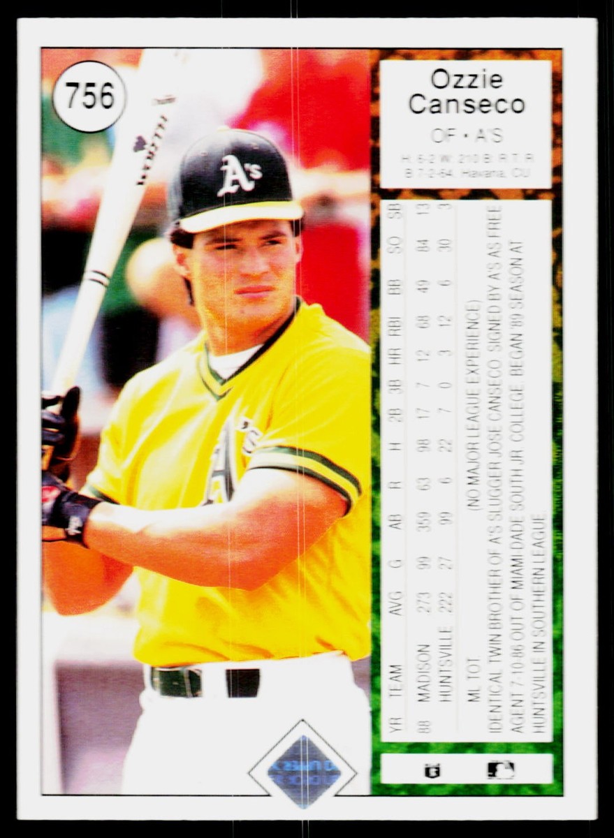 アッキー Ozzie Canseco, 1989 Upper Deck, #756, Oakland Athletics, RC | eBay
