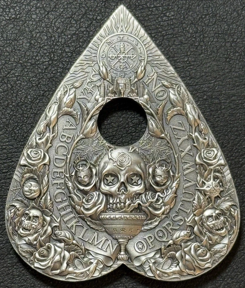 2025 2 Oz .999 Silver Cameroun 2000 Francs CFA Ouija Spirt Board Occult Coin!! - Image 2 of 4