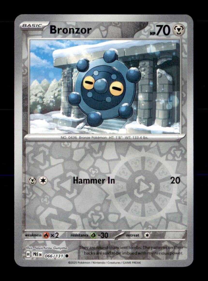 Bronzor 066/131 Common Prismatic Evolutions Pokemon Reverse Holo Near Mint