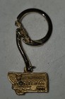 RARE Vintage MONTANA 1x2" Treasure  State Keychain Hangtag Gold-tone metal  — photo 1
