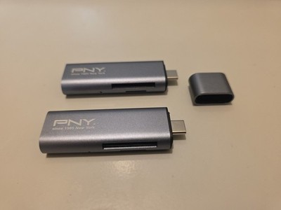 PNY USB-C 3.1 Card Reader/USB Adapter Transfer & Share Content Lot Of 2