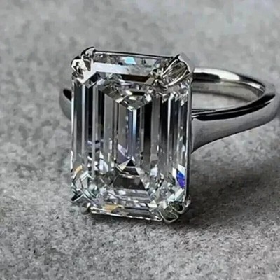 Lab-Created 5CT Oval Diamond Halo Engagement Wedding Ring 14K White Gold Plated
