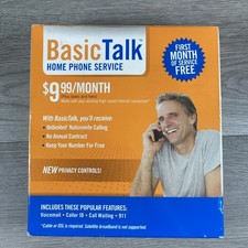 BasicTalk Home Phone Service VoIP - Unlimited Crystal Clear U.S. Calling - HT701