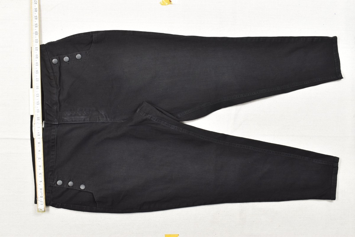 Cato Plus Size 24W Black Hi-Rise Sailor Button Stretch Denim Pants