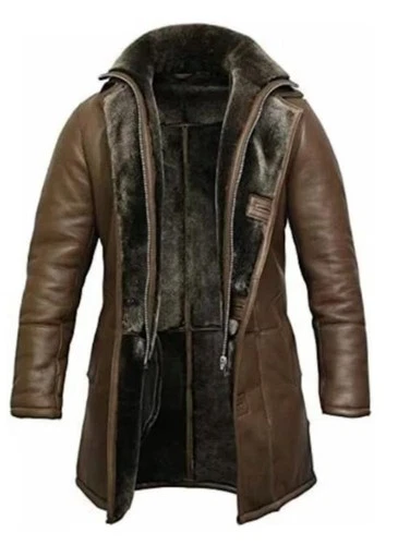 Men's Sheepskin Leather Shearling Coat | Real Fur Lined Winter Warm Long Jacket video thumbnail