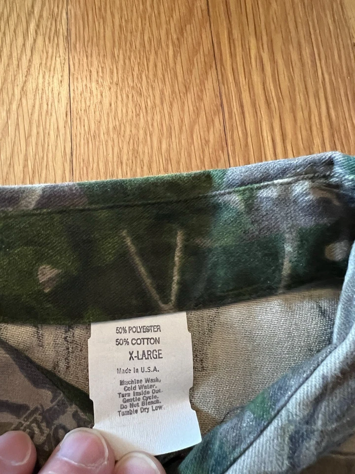 Camisa Roble Mossy YOUTH XL Hoja Sombra Manga Larga Abotonada Hecha en EE. UU. (C) De Colección Foto 3 de 4