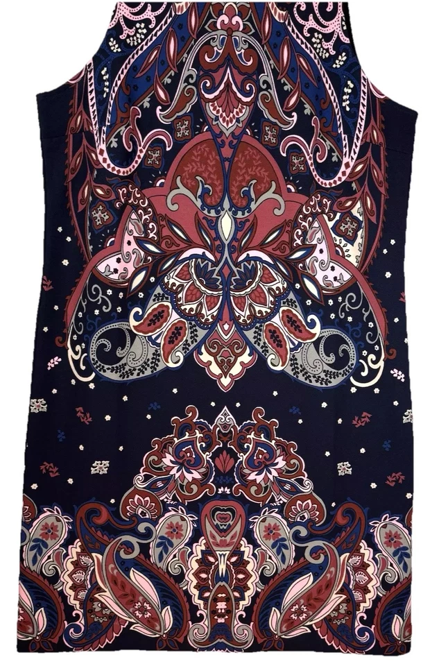 Vestido Banana Republic para mujer M Shift azul rosa cachemira halter elástico carrera Foto 2 de 4