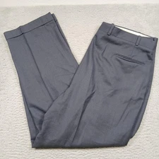 Nordstrom JB Britches Pants Mens 36x29 Blue 100% Wool Dress Slacks Made USA