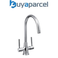 Bristan DU SNK C Dune Monobloc Kitchen Tap Chrome Twin Lever + Fixings + Flexis