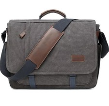Laptop Messenger Bag for Men, 17 inch Water-resistant Canvas Laptop Shoulder...