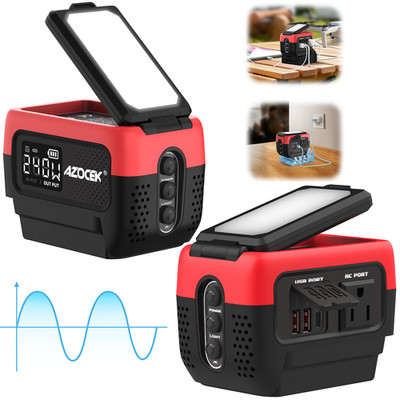 2PCS-240W Pure Sine Wave Inverter for Milwaukee 18V Battery 120V AC 600 LM Light