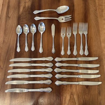 Wm A. Rogers Oneida LTD Mansfield Amadeus Deluxe Stainless Flatware Lot Of 23