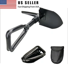 USA Military Folding Shovel Tri-fold Collapsible Camping Garden Entrenching Tool