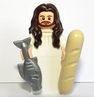 Lego Jesus Minifigure Flesh Skin Bread & Fish Easter Xmas Nativity Advent Bible