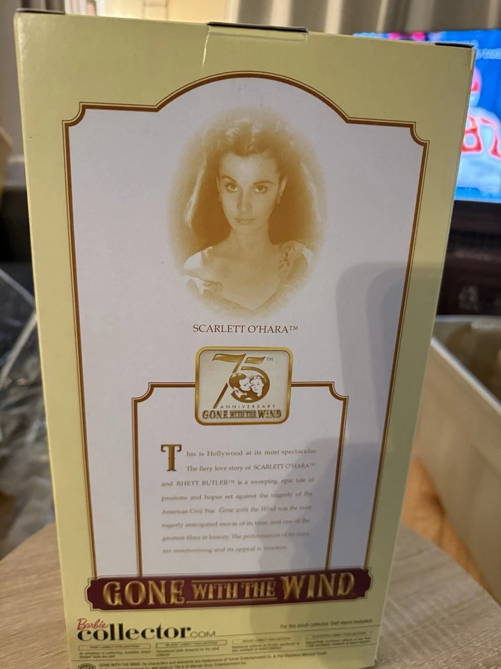 75th Anniversary Black Label Gone With the Wind Scarlett O'Hara Barbie - Image 2 of 2