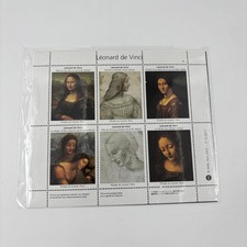 Leonardo Da Vinci Museo del Louvre RMN Parigi 2003 foglio francobolli vignetta da collezione