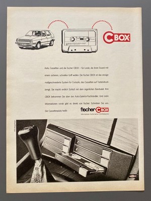 Fischer CBox VW Golf 2 Oldtimer Cassette 1985 Vintage Ad Werbung Reklame