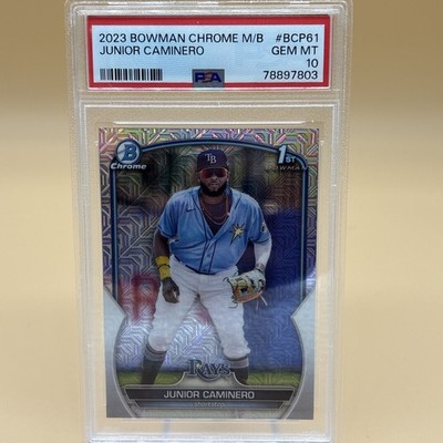 Junior Caminero PSA 10 2023 Bowman Chrome Mojo 1st BCP61 Rays 