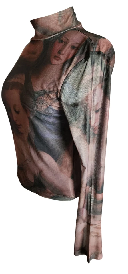 Top para mujer She's So Fresh Renaissance puro acampanado manga larga forrado malla L nuevo sin etiquetas Foto 2 de 4