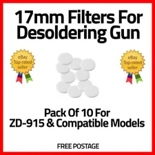 10 Pack Duratool ZD-915 Compatible Desoldering Filters - 17mm