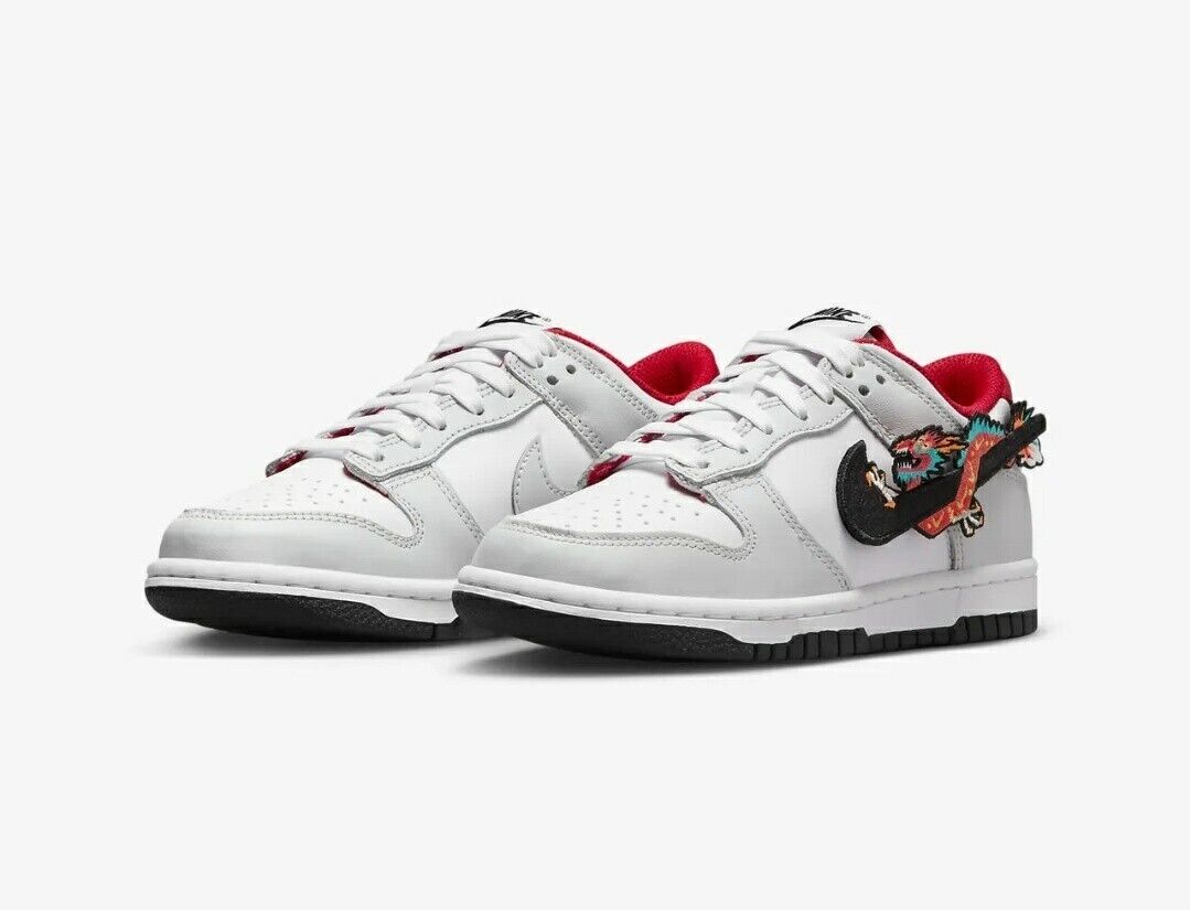 Nike Dunk Low GS Year of the Dragon White Black FZ5528-101 Nike Dunk Low GS Year of the Dragon White Black FZ5528-101
