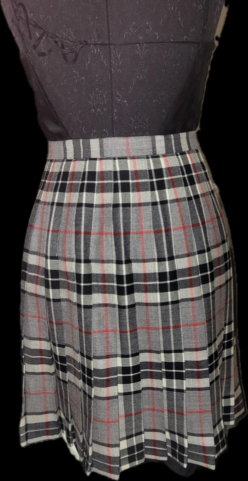 Falda plisada a cuadros envolvente Saks Fifth Avenue para mujer 8 - 100 % lana Foto 3 de 4