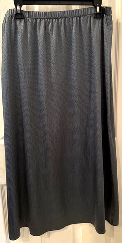 NWT $248 EILEEN FISHER Hammered Silk Cotton A-Line Skirt S Steel Grey Full - Picture 7 of 9