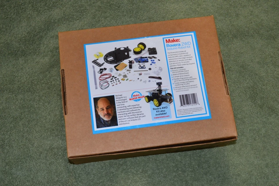Rovera 2WD Arduino Robot Kit Science New Open Box Sealed Bags Rare HTF Makezine - Image 2 of 4