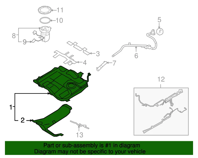 Ford Edge Lincoln MKX 2007-2010 OEM conjunto de tanque de combustible AT4Z-9002-DCP Foto 3 de 3
