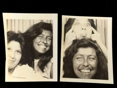 2 Vintage Photobooth Photo Booth Happy Silly 2 Girls Ladies Women 1970s 1980s 