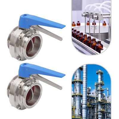 2 Pack 3-Inch Stainless Steel Trigger Butterfly Valves with Chemical Handle