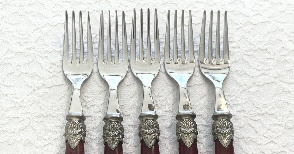 (5) Вилки для салата Inox NAPOLEON BORDEAUX 18/10 нержавеющая сталь 7 дюймов *БЕСПЛАТНАЯ ДОСТАВКА* - Изображение 3 из 4