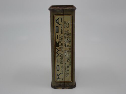 Antique Ko We Ba Brand Mustard spice tin can Kothe Wells & Bauer Co 1.5oz - Picture 2 of 13