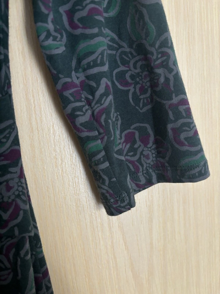 Seasalt Cornwall St Margarets Dress Green Floral Ruched Front Size UK 8