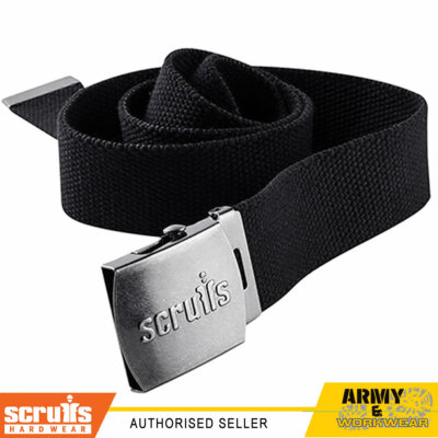 Scruffs Leinen Schwarz Clip Verstellbarer Gürtel Arbeit Hose Trade 3D Plus Pro